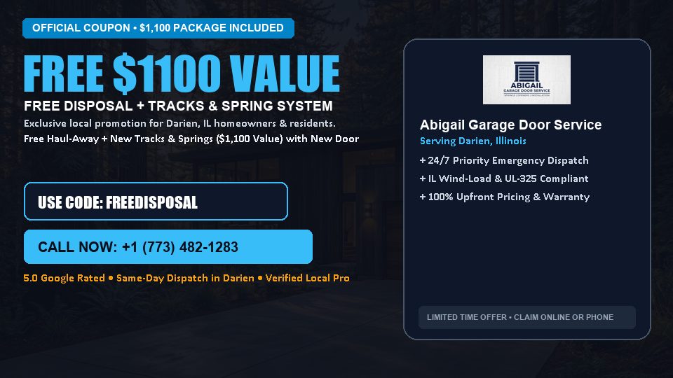 FREE Old Door Haul-Away & Heavy-Duty Tracks in Darien, IL - Abigail Garage Door Service