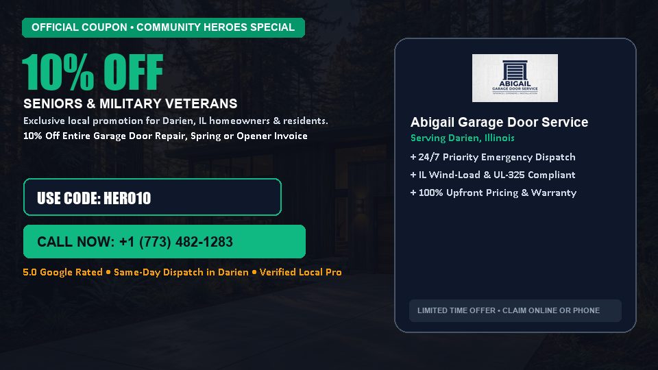 10% OFF Senior, Military & First Responder Discount in Darien, IL - Abigail Garage Door Service